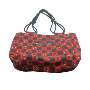 Farmhouse Is My Style Red Blue Football Bag Cotton Canvas Tote Bag 15”x11” FLAW